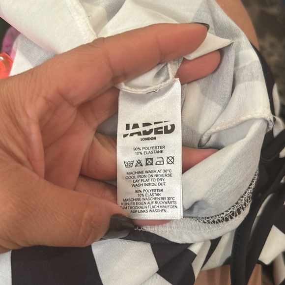 Sydney Jaded London Black and White Chaotic Monochrome Print Wide Leg Trousers - Picture 14 of 14